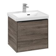 Тумба під раковину Villeroy & Boch Subway 3.0 47,3х42,9 см ДСП/алюміній дуб кам'яний/чорний вулкан C58001RK