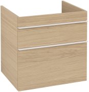 Тумба под раковину Villeroy & Boch Venticello 60,3х50,2 см ДСП северный дуб/ручка алюминий белый A92402VJ