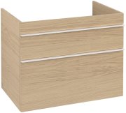 Тумба под раковину Villeroy & Boch Venticello 75,3х50,2 см ДСП северный дуб/ручка алюминий белый A92502VJ