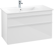 Тумба під раковину Villeroy & Boch Venticello 95,3х50,2 см МДФ глянсовий білий/ручка алюміній білий A92702DH