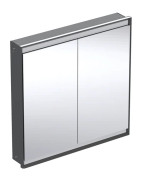 Зеркальный шкафчик Geberit One 90x90x15 см с подсветкой алюминий черный матовый 505.803.00.7