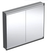 Дзеркальна шафка Geberit One 105x90x15 см із підсвічуванням алюміній чорний матовий 505.804.00.7
