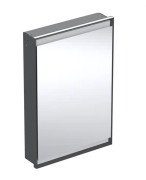 Дзеркальна шафка Geberit One 60x90x15 см із підсвічуванням петлі праворуч алюміній чорний матовий 505.801.00.7