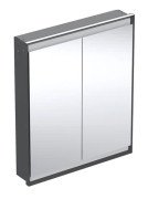 Зеркальный шкафчик Geberit One 75x90x15 см с подсветкой алюминий черный матовый 505.802.00.7