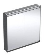 Дзеркальна шафка Geberit One 90x90x15 см із підсвічуванням алюміній чорний матовий 505.803.00.7