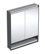 Дзеркальна шафка Geberit One 75x90x15 см із підсвічуванням алюміній чорний матовий 505.822.00.7