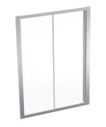 Душові двері Geberit Geo розсувні 135–140 см прозоре скло/сріблястий профіль 560.163.00.2