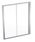Душові двері Geberit Geo розсувні 155–160 см прозоре скло/сріблястий профіль 560.183.00.2