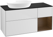 Тумба под раковину Villeroy & Boch Finion 120х50,1 см с подсветкой МДФ белый матовый лак/стекло черное матовое FA52GNMT