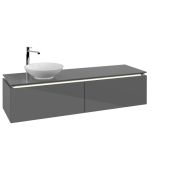 Тумба под раковину Villeroy & Boch Legato 160х38 см с подсветкой МДФ/ДСП глянцевый серый B595L0FP