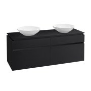 Тумба под раковину Villeroy & Boch Legato 120х55 см з підсвічуванням МДФ/ДСП черный матовый лак B584L0PD