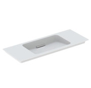 Раковина для ванної Geberit One 105х40 см сантехнічна порцеляна KeraTect білий/накладка глянсовий хром 500.396.01.1