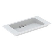 Раковина для ванной Geberit One 75х40 см сантехнический фарфор KeraTect белый/накладка глянцевый хром 500.391.01.1