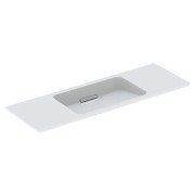 Раковина для ванної Geberit One 120х40 см сантехнічна порцеляна KeraTect білий/накладка глянсовий хром 500.392.01.1
