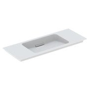 Раковина для ванної Geberit One 105х40 см сантехнічна порцеляна KeraTect білий/накладка глянсовий хром 500.396.01.1