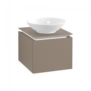 Тумба під раковину Villeroy & Boch Legato 45х38 см з підсвічуванням ДСП сірий трюфель B565L0VG