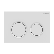 Кнопка смыва Geberit Omega 20 двойной смыв пластик белый матовый/белый глянцевый 115.085.01.1