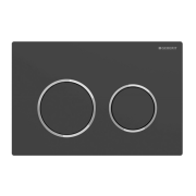 Кнопка змиву Geberit Omega 20 подвійний змив пластик чорний матовий/хром глянсовий 115.085.14.1