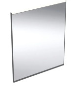 Зеркало для ванной Geberit Option Plus Square 60х70 с прямой и косвенной подсветкой черный матовый/алюминий анодированный 502.781.14.1