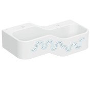 Детская раковина Geberit Bambini 90х39 см с двумя зонами Varicor белый альпийский декор синий океан/голубой 502.974.SX.1