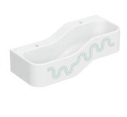 Дитяча раковина Geberit Bambini 90х39 см із двома зонами Varicor білий альпійський/декор зелений ліс/світло-зелений 502.973.79.1