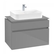 Тумба под раковину Villeroy & Boch Legato 80х55 см МДФ/ДСП глянцевый серый B75400FP