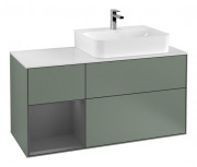 Тумба под раковину Villeroy & Boch Finion 120х50,1 см с подсветкой МДФ оливковый матовый лак/стекло белое матовое F141GKGM