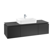 Тумба під раковину Villeroy&Boch Legato 140х38 см МДФ/ДСП чорний матовий лак B75900PD