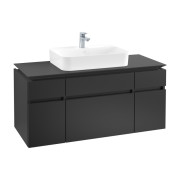 Тумба під раковину Villeroy&Boch Legato 120х55 см МДФ/ДСП чорний матовий лак B75800PD