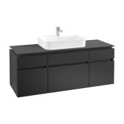 Тумба под раковину Villeroy & Boch Legato 140х55 см МДФ/ДСП черный матовый лак B76000PD