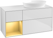 Тумба под раковину Villeroy & Boch Finion 120х50,1 см с подсветкой МДФ белый матовый лак/стекло белое матовое GA41HFMT
