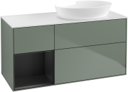 Тумба под раковину Villeroy & Boch Finion 120х50,1 см с подсветкой МДФ оливковый матовый лак/стекло белое матовое GA41PDGM