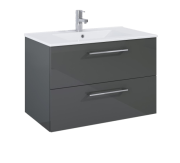 Тумба під раковину Roca Roma 80х45,6 см ДСП антрацит глянцевий A857950153