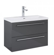 Тумба під раковину Roca Kwadro 80х38,4 см ДСП антрацит глянцевий A857970153