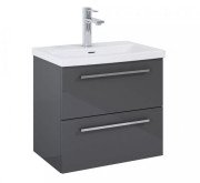 Тумба під раковину Roca Kwadro 60х38,4 см ДСП антрацит глянцевий A857969153