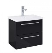 Тумба під раковину Roca Kwadro 60х38,4 см ДСП чорний глянцевий A857969351