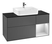 Тумба під раковину Villeroy & Boch Finion 120х50,1 см із підсвічуванням МДФ антрацит матовий лак/скло чорне матове G172MTGK