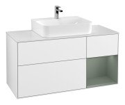 Тумба під раковину Villeroy & Boch Finion 120х50,1 см із підсвічуванням МДФ білий глянцевий лак/скло біле матове G171GMGF
