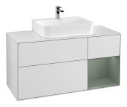Тумба под раковину Villeroy & Boch Finion 120х50,1 см с подсветкой МДФ белый матовый лак/стекло белое матовое G171GMMT