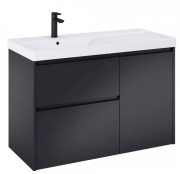 Тумба с раковиной Roca Gap Pro 100х46 см левосторонняя ДСП черный матовый A852062532