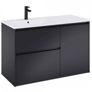 Тумба с раковиной Roca Gap Pro 100,5х46 см левосторонняя ДСП черный матовый A852061532