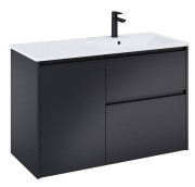 Тумба з раковиною Roca Gap Pro 100,5х46 см правостороння ДСП чорний матовий A852063532