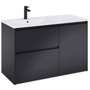 Тумба із раковиною Roca Gap Pro 100,5х46 см лівостороння ДСП чорний матовий A852061532