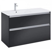 Тумба с раковиной Roca Gap Pro 100,5х46 см левосторонняя ДСП черный матовый A852057532