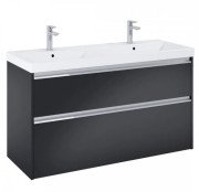 Тумба с двойной раковиной Roca Gap Pro 120х46 см ДСП черный матовый A852065532