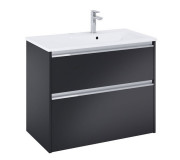 Тумба с раковиной Roca Gap Pro 80х46 см правосторонняя ДСП черный матовый A852054532