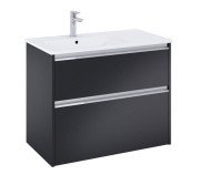 Тумба с раковиной Roca Gap Pro 80,5х46 см левосторонняя ДСП черный матовый A852053532