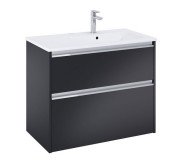 Тумба з раковиною Roca Gap Pro 80х46 см правостороння ДСП чорний матовий A852054532