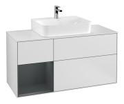 Тумба під раковину Villeroy & Boch Finion 120х50,1 см із підсвічуванням МДФ білий матовий лак/скло біле матове F161HGMT