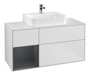 Тумба под раковину Villeroy & Boch Finion 120х50,1 см с подсветкой МДФ белый матовый лак/стекло белое матовое F161HGMT